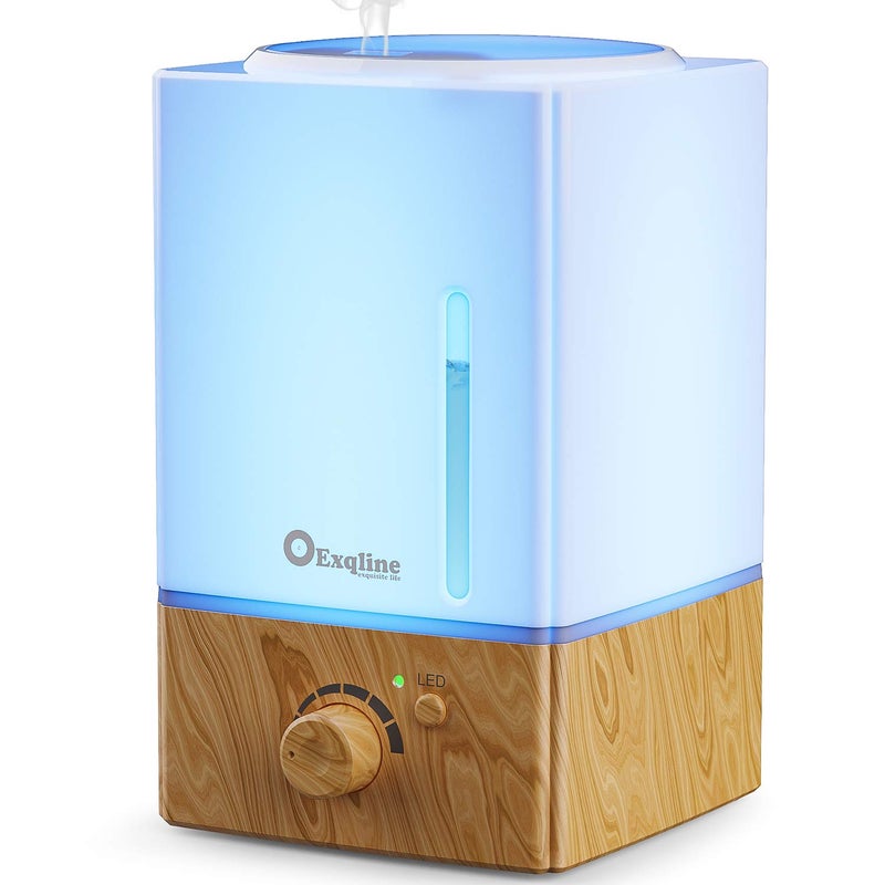 Exqline 1500ml Large Aroma Essential Oil Diffuser - Unique Aromatherapy Humidifier for Large Room (Wood Grain) - Image 1